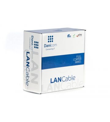 Cabo DANICOM CAT6 UTP 100m para utilização no exterior em rolo rígido - PE (Fca)