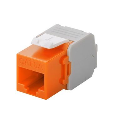 Conector Keystone UTP CAT6a - Sem ferramentas - Laranja