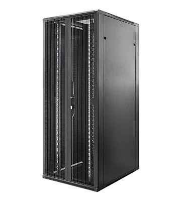 Armário para servidor 47U com portas dupla frontal e traseira perfuradas, 800x800x2200mm (LxPxA)