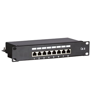 Painel de ligação FTP CAT6 de 10 polegadas - 8 portas