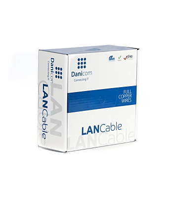 Cabo exterior DANICOM CAT6A UTP de 50 m em rolo rígido - PE (Fca)