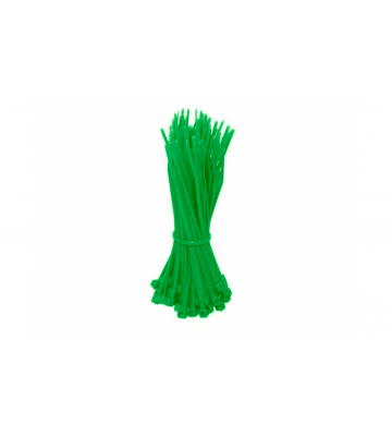 Abraçadeiras de nylon verdes de 200 mm - embalagem de 100 unidades