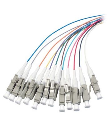 Conjunto de 12 peças em fibra de vidro OM4 com rabicho colorido