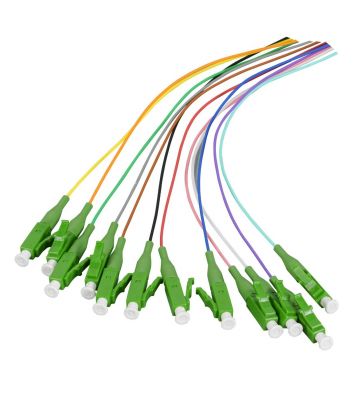 Conjunto de cabos de fibra de vidro OS2 coloridos LC-APC - 12 peças