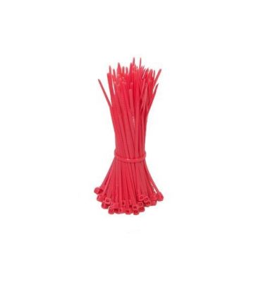 Abraçadeiras de nylon vermelhas de 140 mm - pacote de 100 unidades