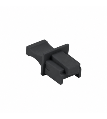 Conjunto de 10 conectores para portas RJ45, pretos.