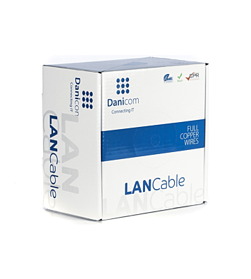 Cabo DANICOM CAT6A S/FTP de 100m em bobine flexível - PVC (Fca)