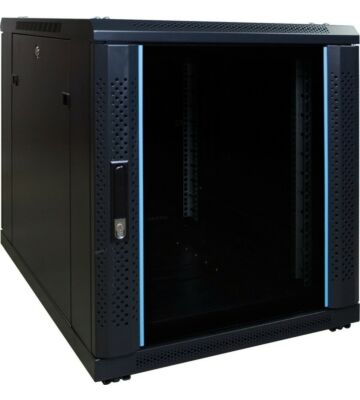 Caixa para mini servidor 12U com porta de vidro 600x800x720mm (LxPxA)