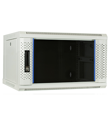 Armário de parede branco 4U com porta de vidro 600x450x280mm (LxPxA)