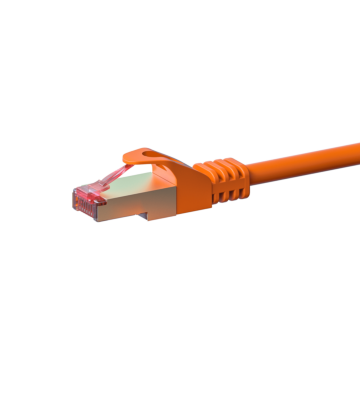 Cabo de rede CAT6 S/FTP (PIMF) de 15 m em cor de laranja 