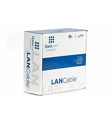 Cabo DANICOM CAT6 UTP 100m para utilização no exterior em bobine rígida - PE (Fca)