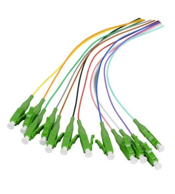 Conjunto de cabos de fibra de vidro OS2 coloridos LC-APC - 12 peças