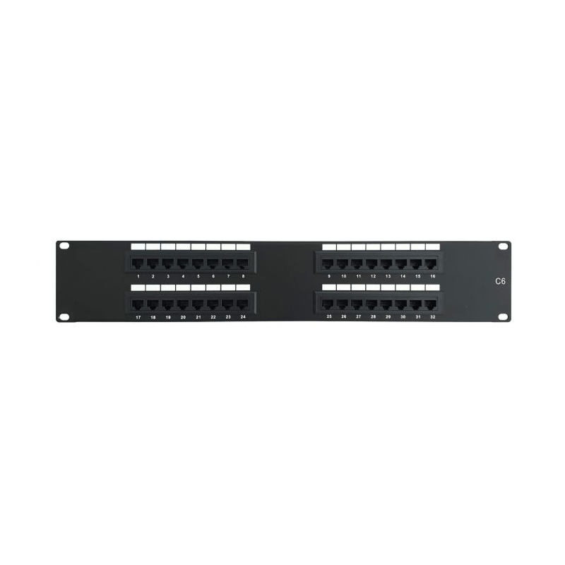 Painel de ligação CAT6 UTP - 32 portas - 2U