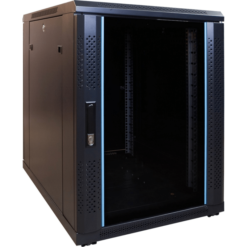 Caixa para mini servidor 15U com porta de vidro 600x800x860mm (LxPxA)