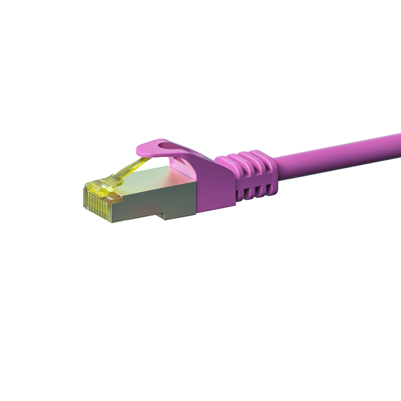 Cabo de rede Cat7 S/FTP (PIMF) de 5 m cor-de-rosa