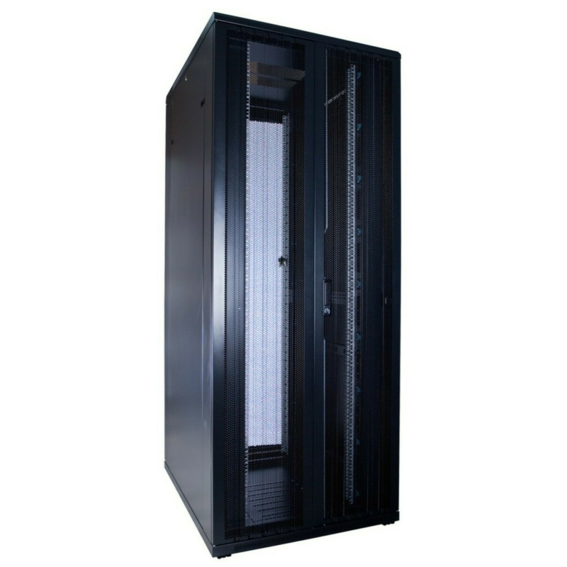Armário para servidor 42U com portas dupla frontal e traseira perfuradas, 800x1000x2000mm (LxPxA)