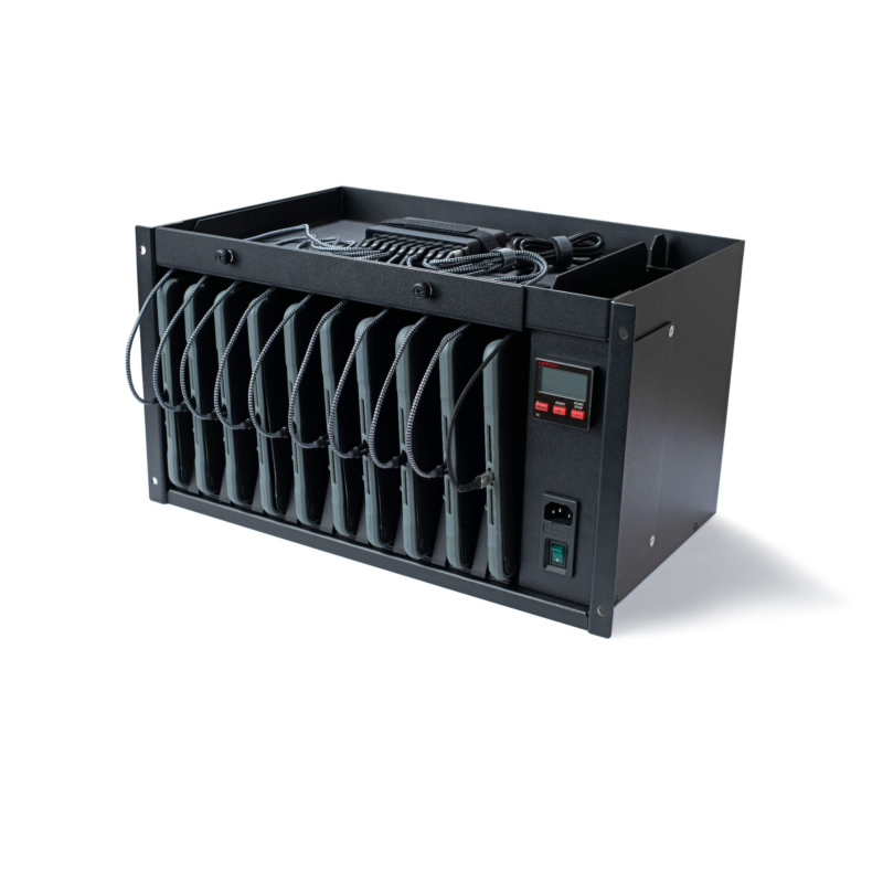 Armário para portátil 6U de 19" com gaveta Scalergy-Tab para 10 portáteis até 11".