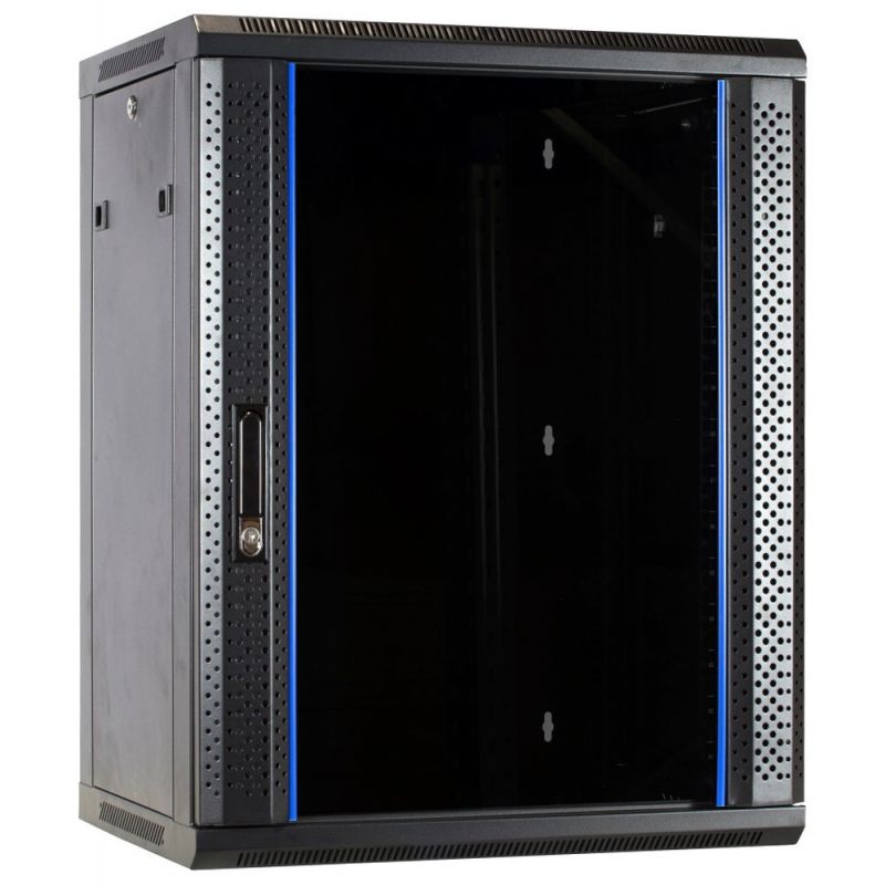 Armário de parede 15U com porta de vidro 600x600x770mm (LxPxA)