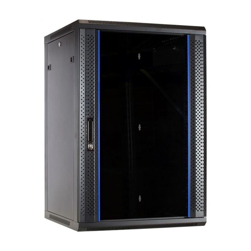 Armário de parede 22U com porta de vidro 600x600x1100mm (LxPxA)