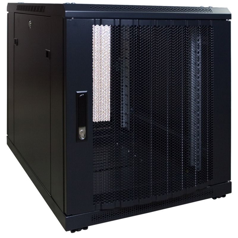 Caixa para mini servidor 12U com porta perfurada 600x800x720mm (LxPxA)
