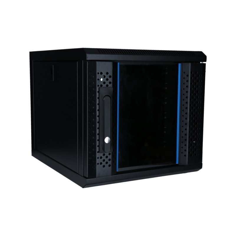 Armário para servidor de 10 polegadas, 6U, com porta de vidro, 370x450x370mm (LxPxA)