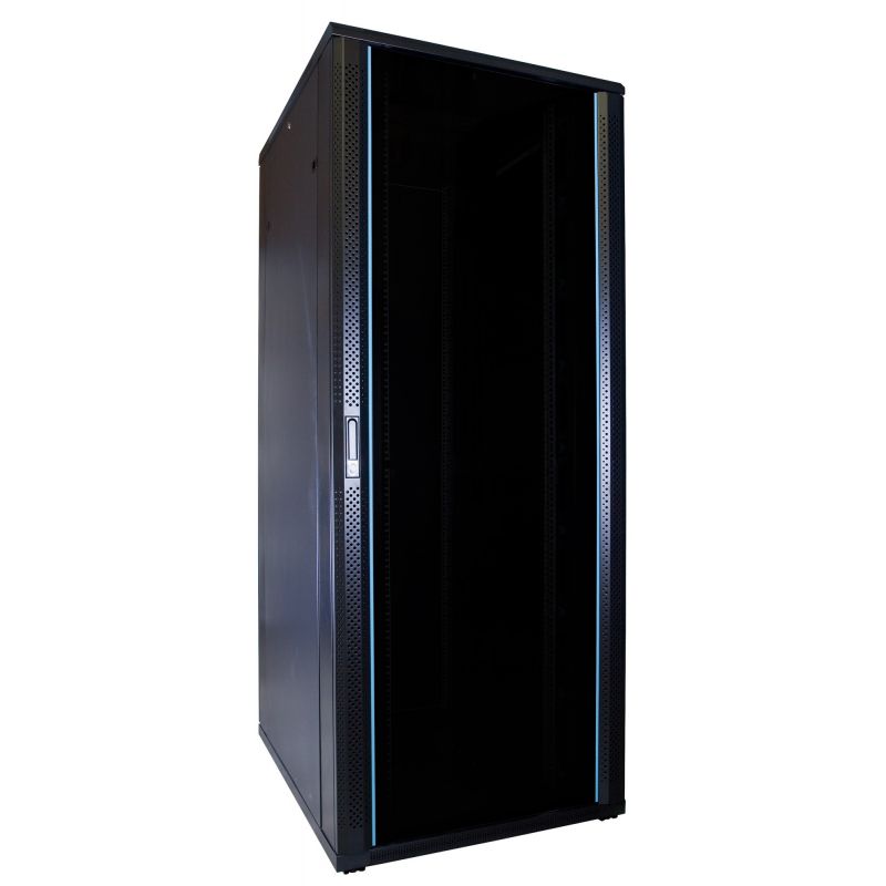 Armário para servidor 47U com porta de vidro, dimensões: 600x800x2200mm (LxPxA)