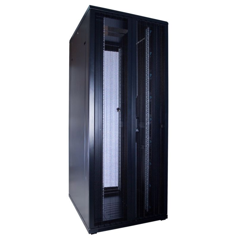 Armário para servidor 42U com portas dupla frontal e traseira perfuradas, 800x1000x2000mm (LxPxA)