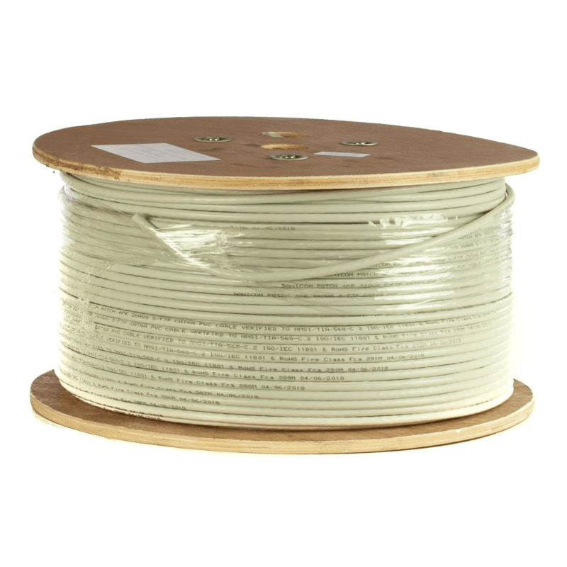 Cabo DANICOM CAT6A 100% cobre S/FTP 500m em rolo rígido - LSZH (Cca)