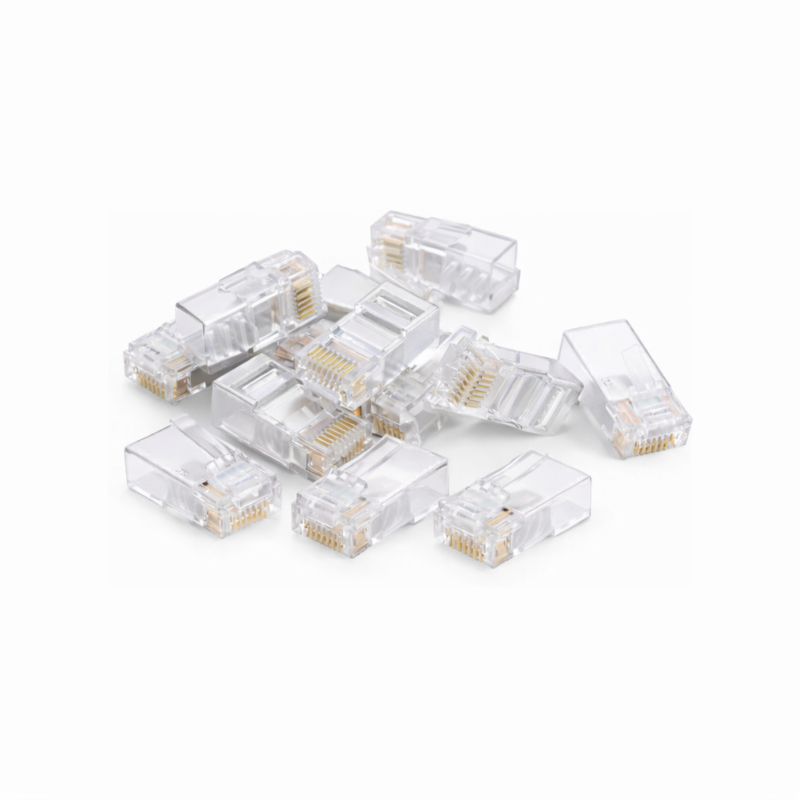 DANICOM UTP CAT5e RJ45 Pass-through Connector - Passagem para cabos com núcleo flexível e rígido - 10 unidades