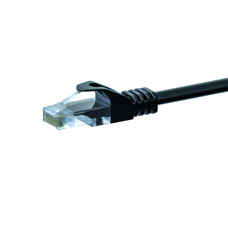 Cabo de rede UTP CAT5e de 0,50 m preto - 100% cobre