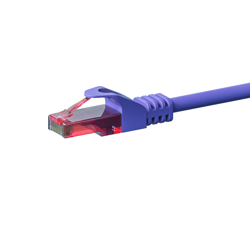 Cabo de rede UTP CAT6 de 0,50 m em roxo - 100% cobre