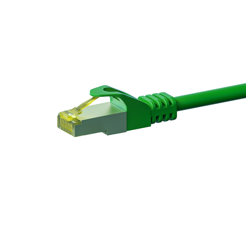 Cabo de rede Cat7 S/FTP (PIMF) de 0,50 m na cor verde.