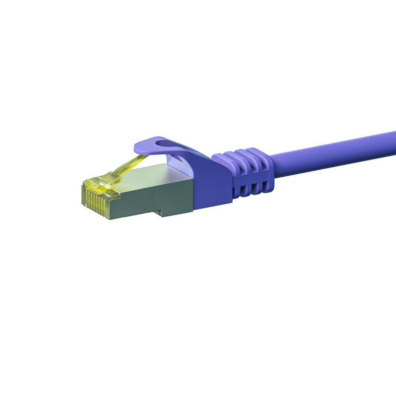 Cabo de rede Cat7 S/FTP (PIMF) de 50 m em roxo