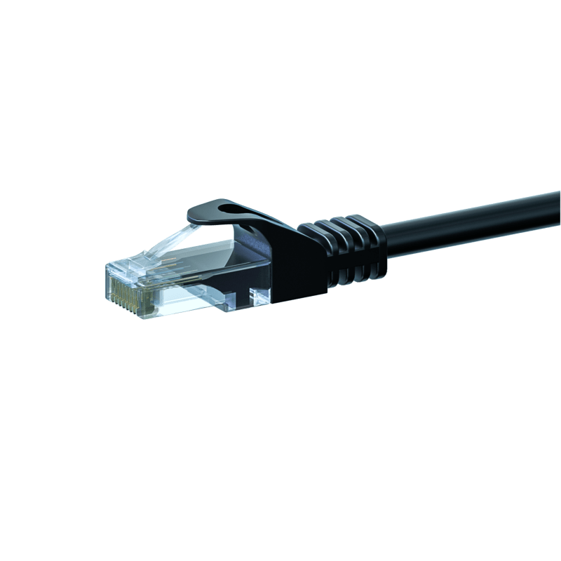 Cabo de rede CAT6 UTP de 0,50 m preto - CCA