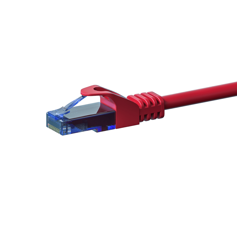 Cabo de rede UTP CAT6a de 0,15 m vermelho - 100% cobre