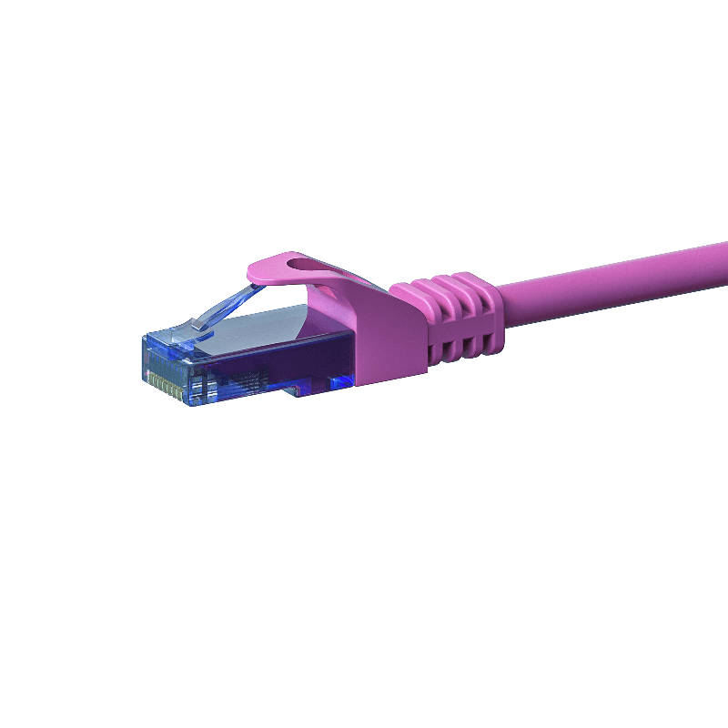 Cabo de rede UTP CAT6a de 1 m rosa - 100% cobre