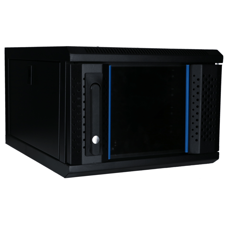 Armário para servidor 4U de 10 polegadas com porta de vidro, 370x450x264mm (LxPxA)