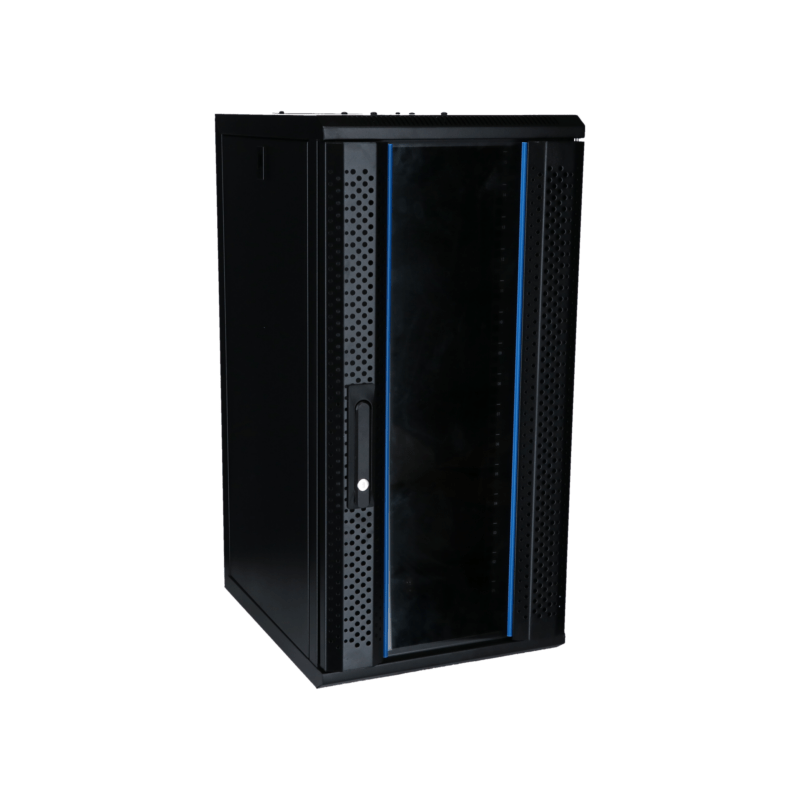 Armário para servidor de 10 polegadas e 15U com porta de vidro, 370x450x752mm (LxPxA)