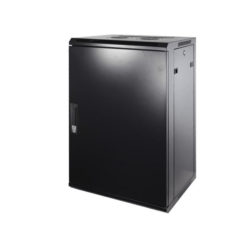Armário de parede 18U com porta metálica 600x450x900mm (LxPxA)