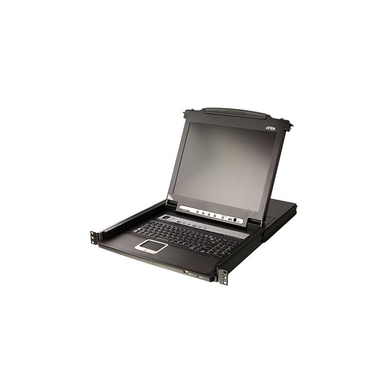 Consola KVM 1U de 17 polegadas com switch KVM de 8 portas x PS/2