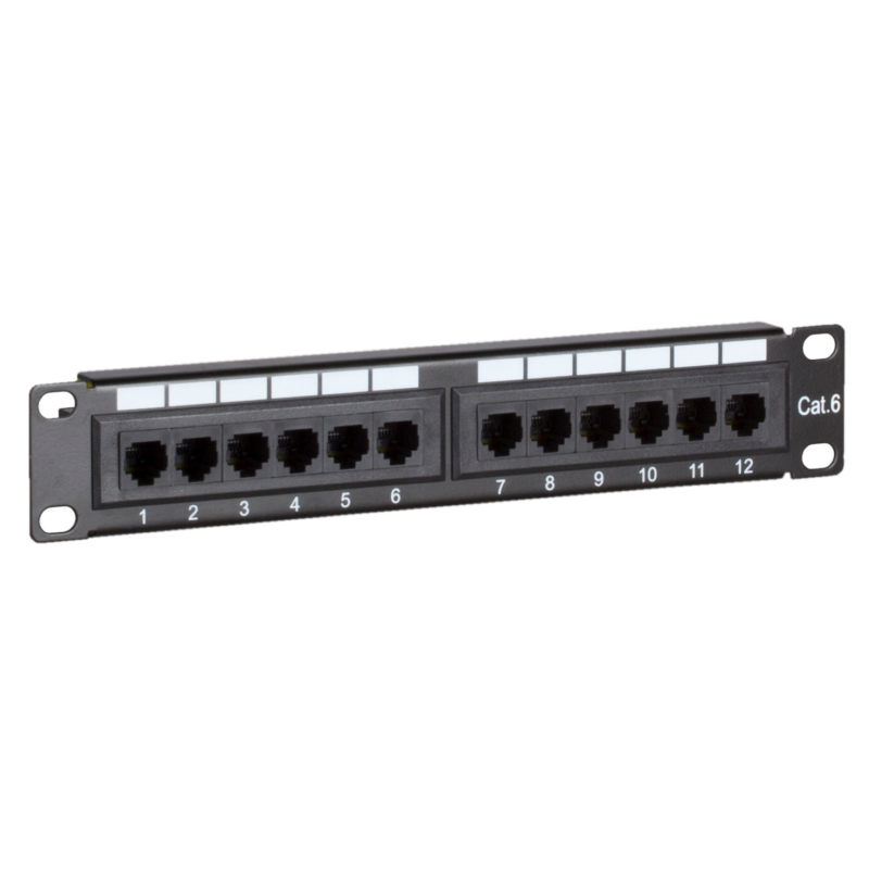 Painel de ligação CAT6 UTP de 10 polegadas - 12 portas