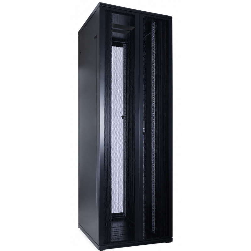 Armário para servidor 47U com portas frontal e traseira duplas perfuradas, 800x1000x2200mm (LxPxA)