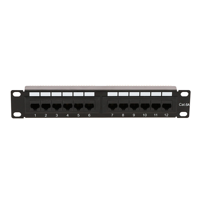 Painel de ligação UTP CAT6a de 10 polegadas - 12 portas