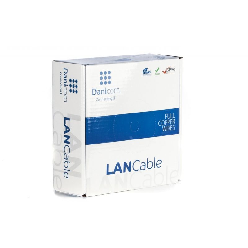 Cabo DANICOM CAT6 UTP de 50m em rolo flexível - PVC (Fca)