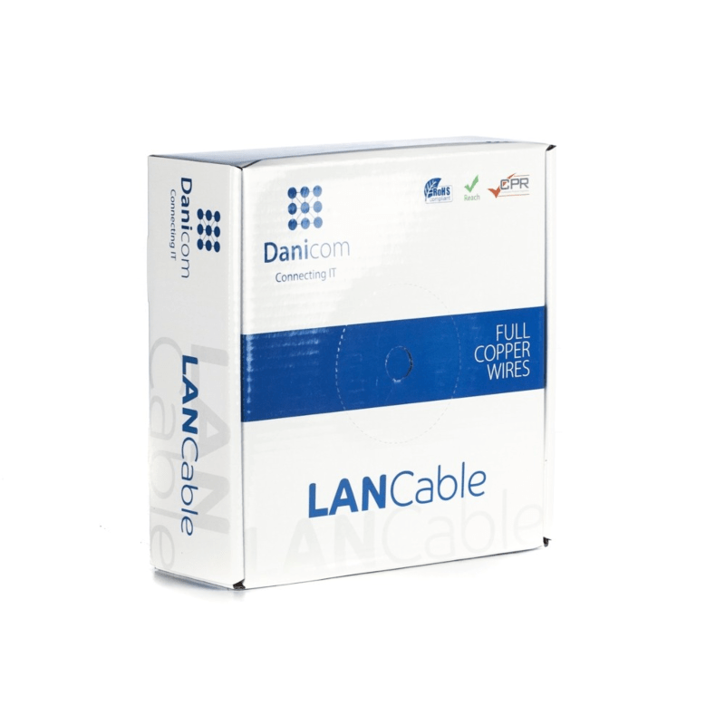 Cabo DANICOM CAT6A U/UTP 50m em rolo rígido - LSZH (Dca)