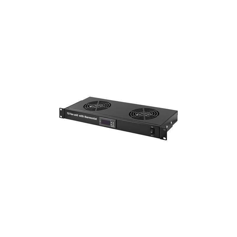Kit de ventiladores com 2 ventiladores e termóstato incluído.