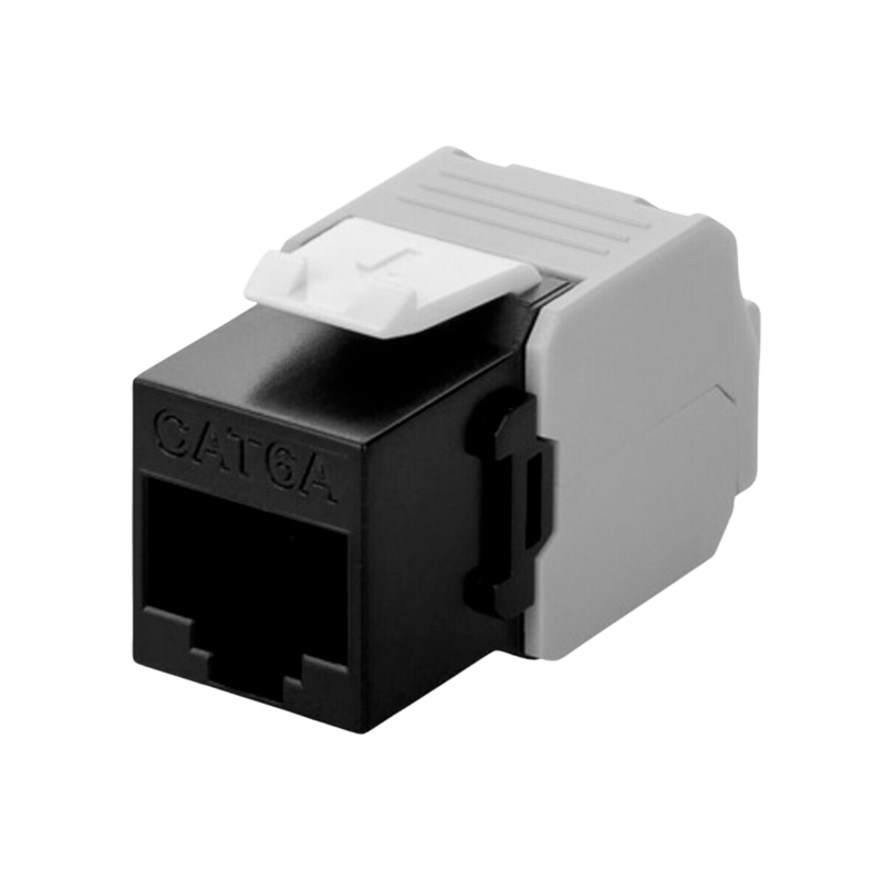 Conector Keystone UTP CAT6a - Sem ferramentas - Preto