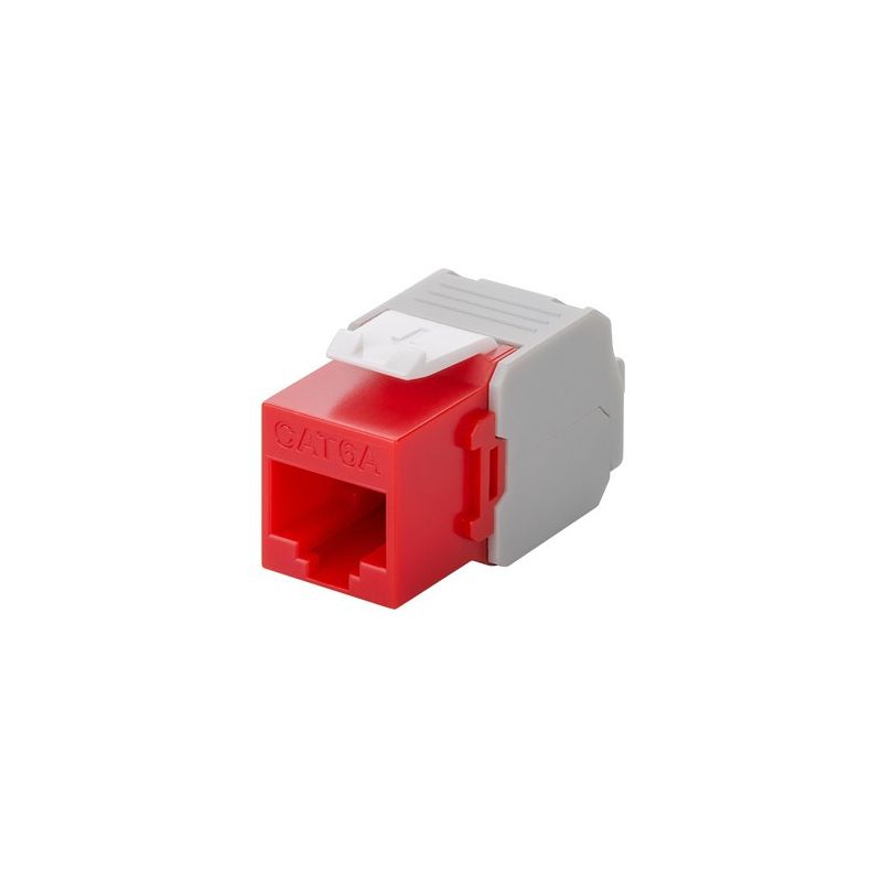 Conector Keystone UTP CAT6a - Sem ferramentas - Vermelho