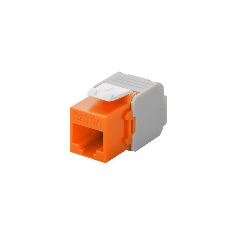 Conector Keystone UTP CAT6a - Sem ferramentas - Laranja