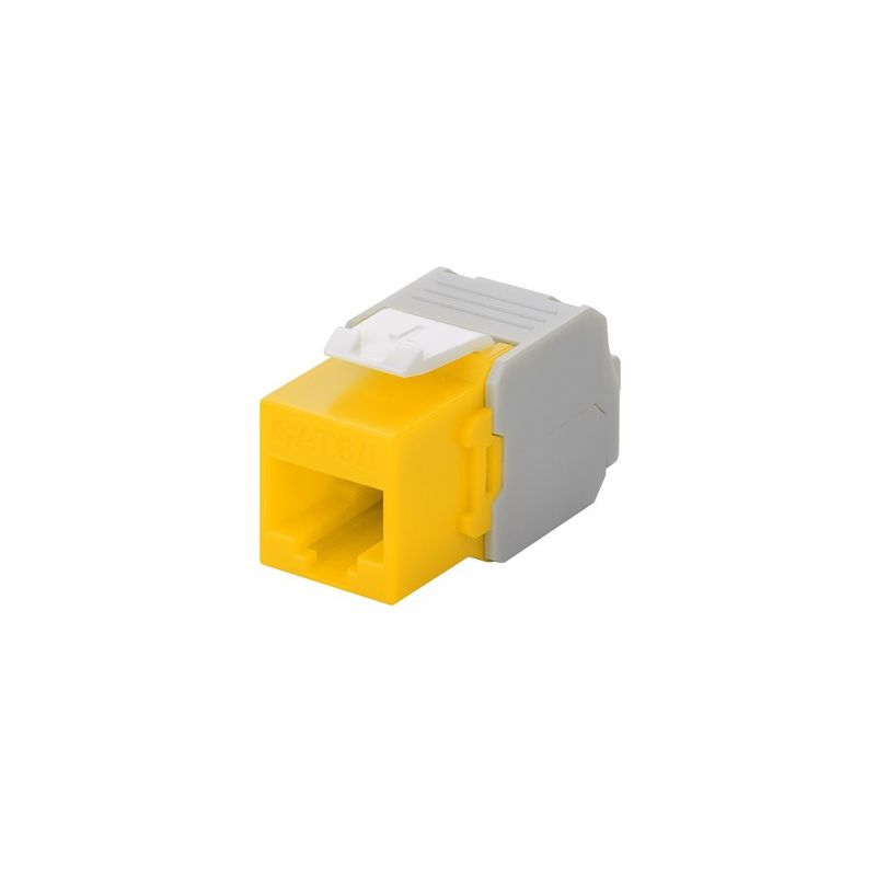 Conector Keystone UTP CAT6a - Sem Ferramentas - Amarelo